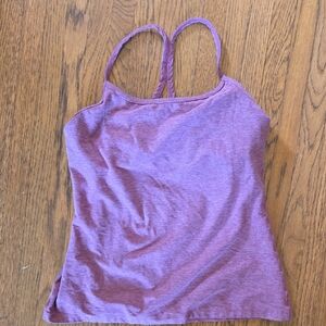 Beyond Yoga Heathered Purple Double-Strap Camisole